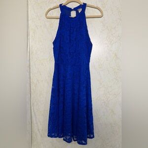 Chic Royal Blue Lace Dress
